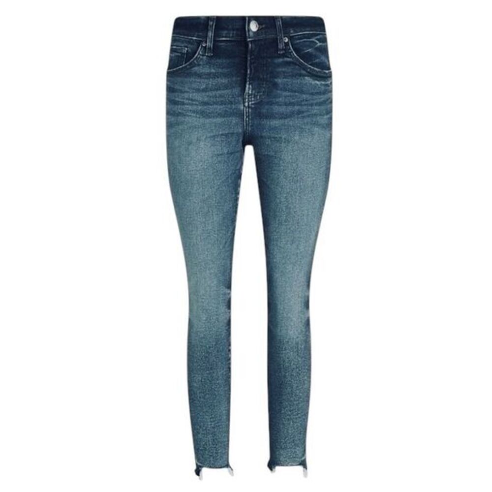 Express Mid Rise Midnight Faded Wash Raw Hem
Cropped Skinny Jeans Long Tall